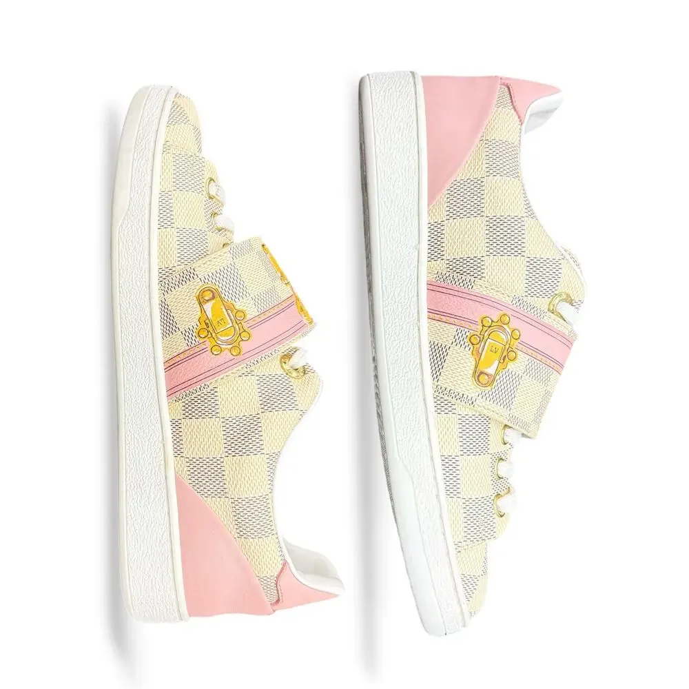 Louis Vuitton Women’s US 5/5.5 2018 Damier Azur Summer Trunks Frontrow Sneakers